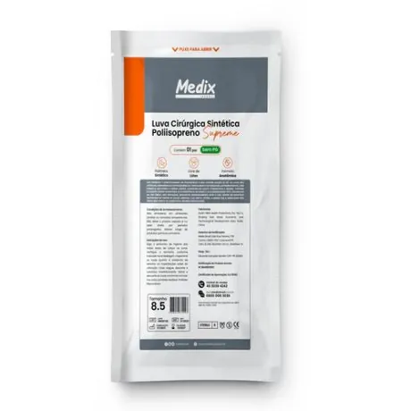 Luva Cirúrgica Sintética Poliisopreno Supreme S/Pó Medix