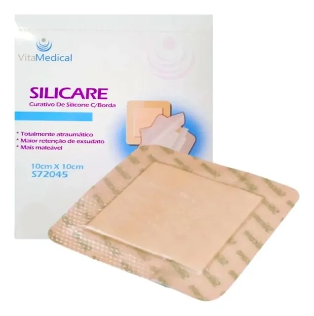 Curativo de Silicone Aderente com Espuma Absorvente — Linha Silicare